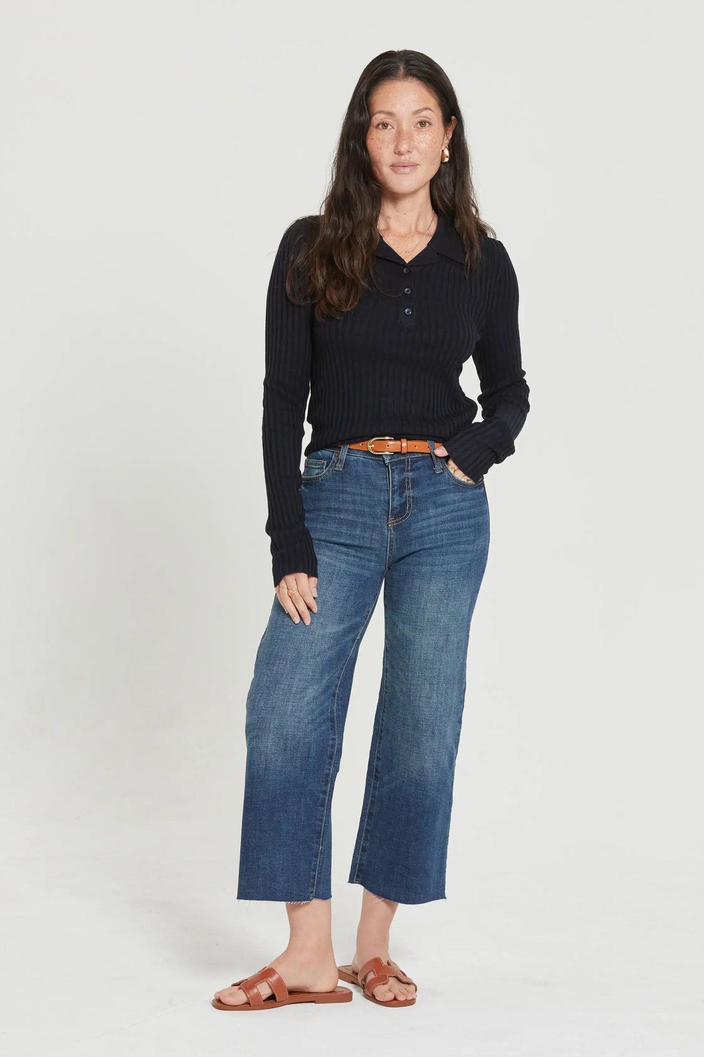 Aberdeen High Rise Wide Leg Crop Sculpt+ Dark Aged Vintage