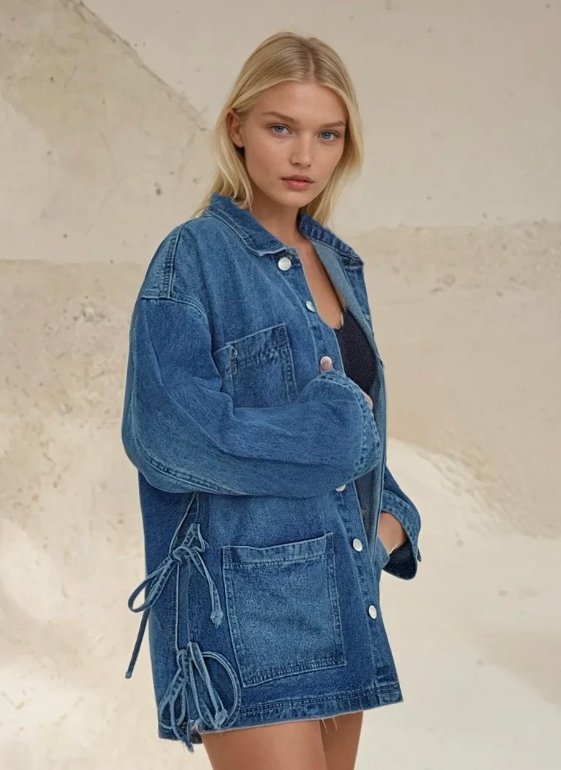 Tie Denim Jacket