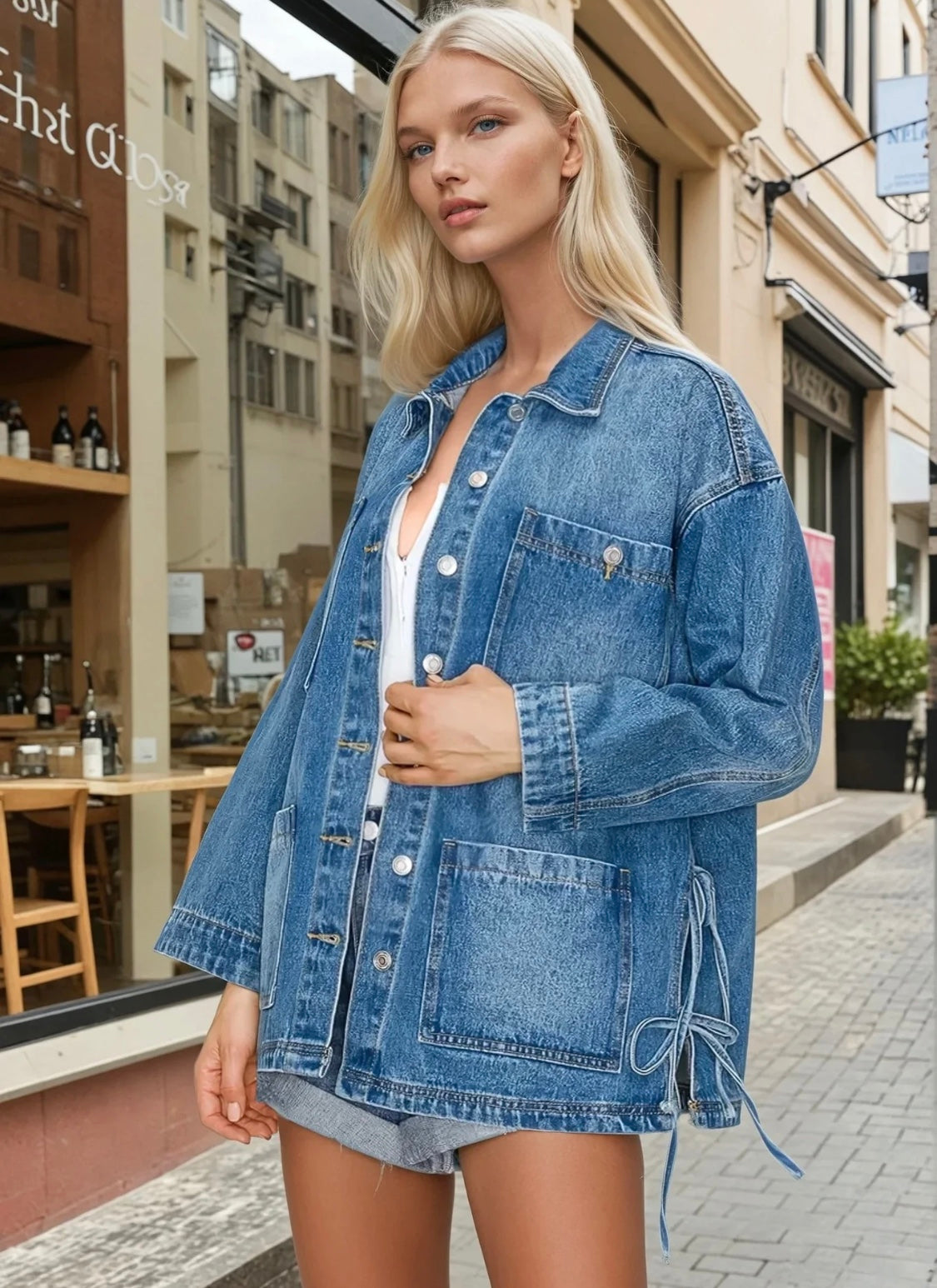 Tie Denim Jacket
