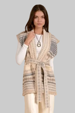 Sleeveless Belted Cardi