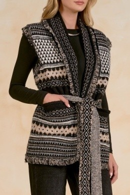 Sleeveless Belted Cardi