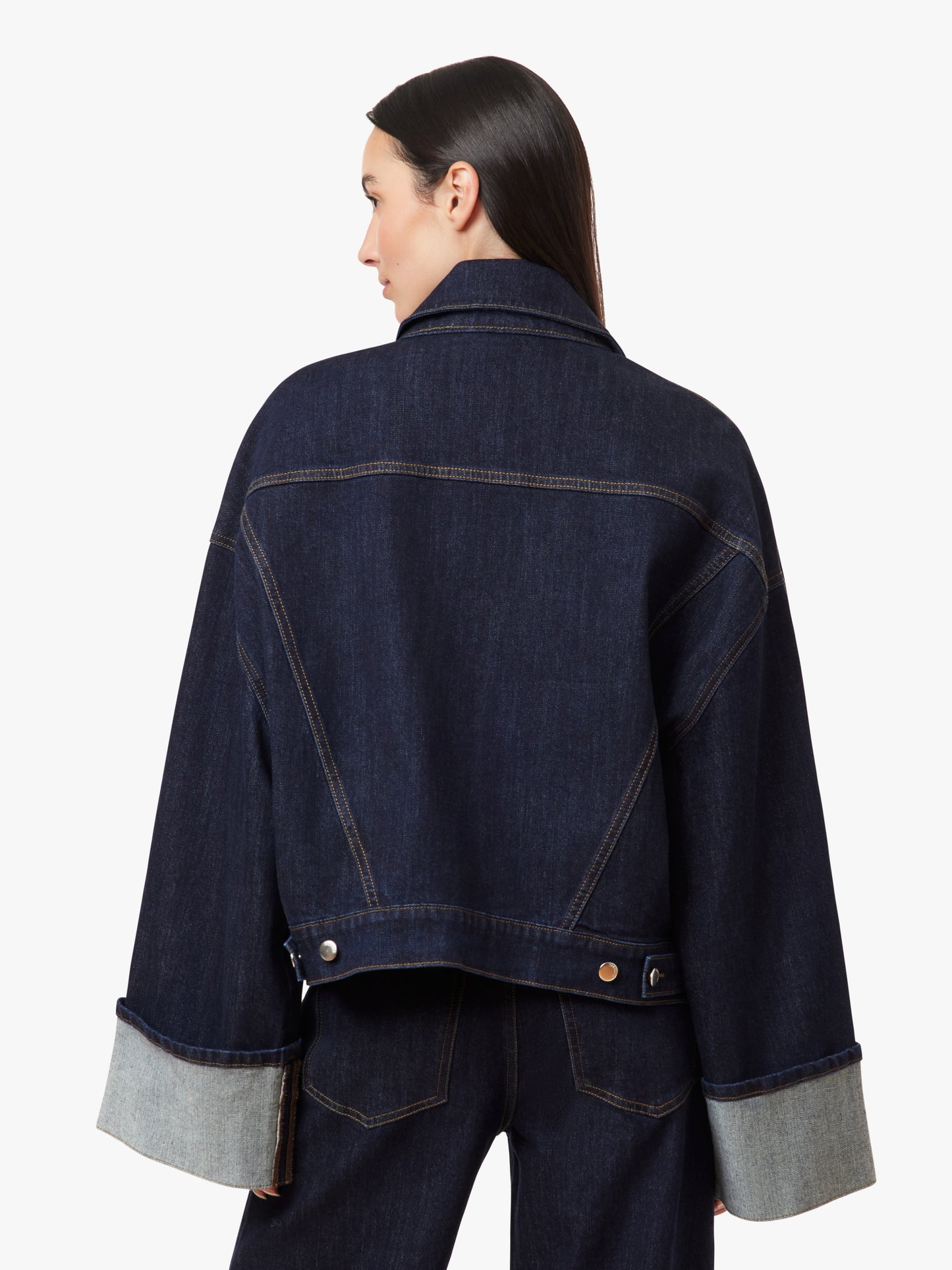 Cuffed Denim Trucker Jacket