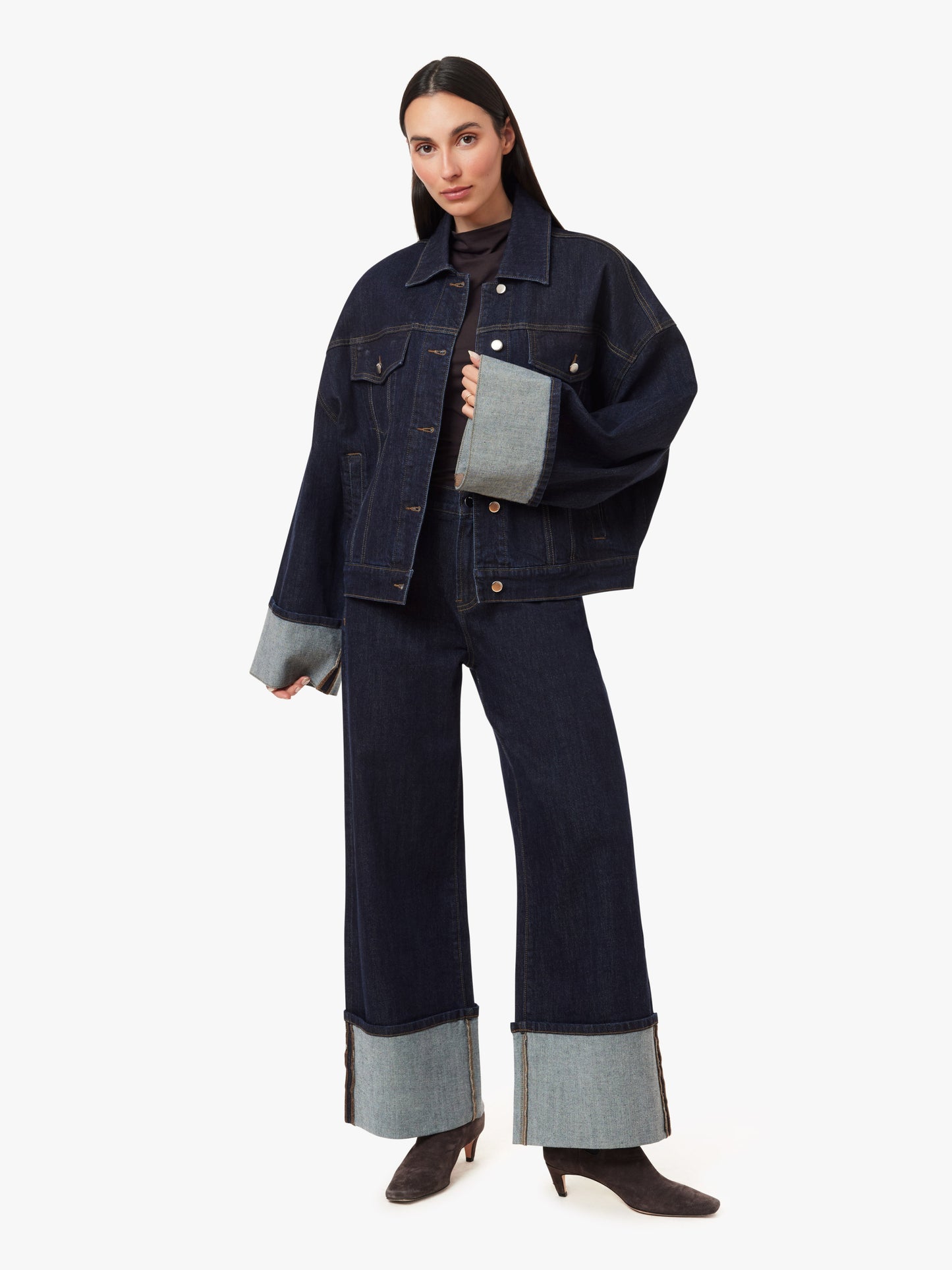 Cuffed Straight Cropped Jean