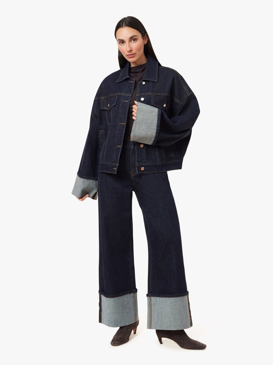 Cuffed Straight Cropped Jean