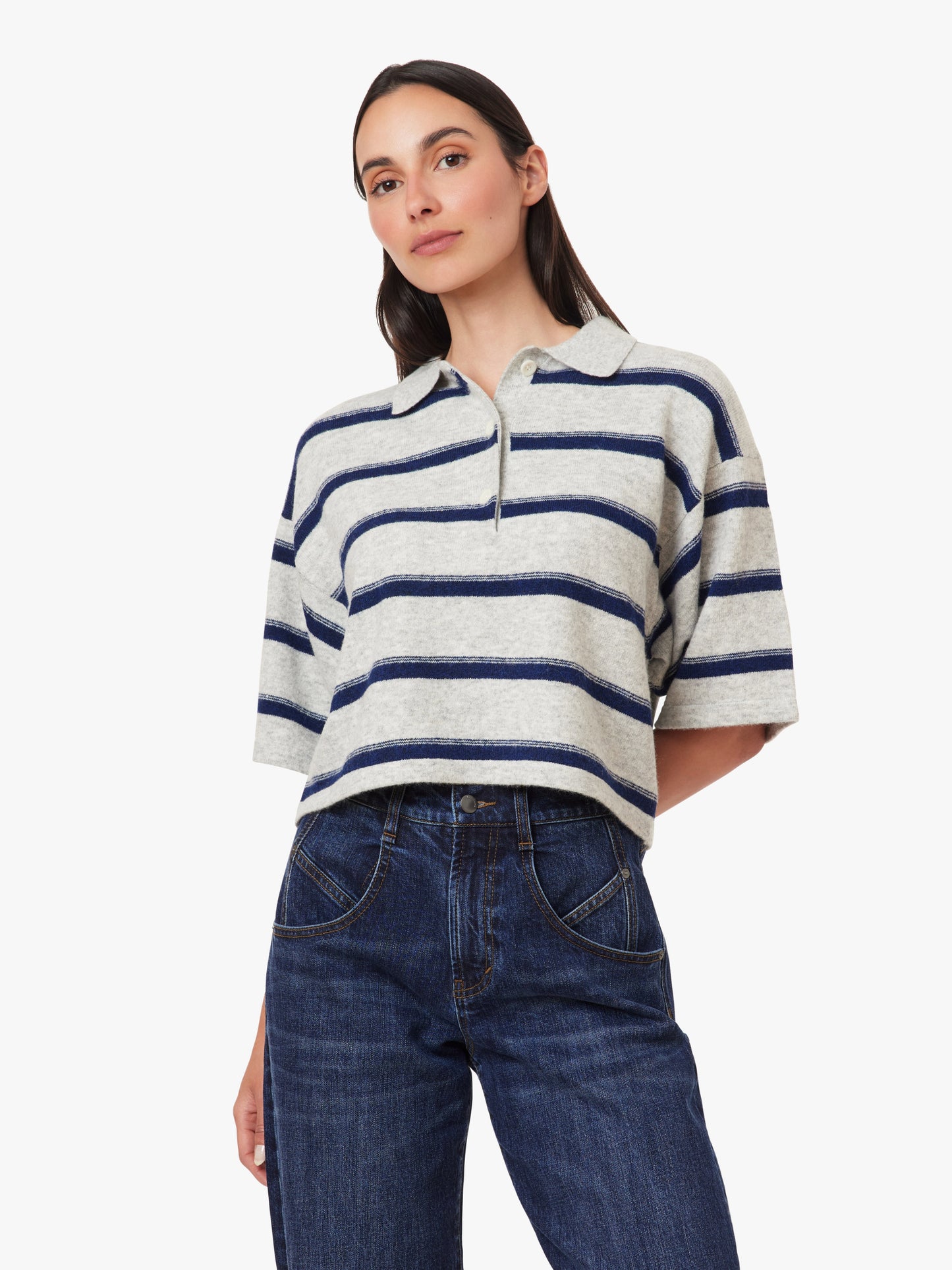 The Striped Rugby Polo Sweater