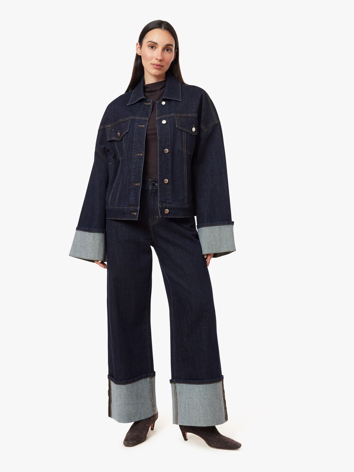 Cuffed Straight Cropped Jean